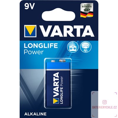 Baterie Varta LongLife Power 6LR61 9V 1ks, blistr