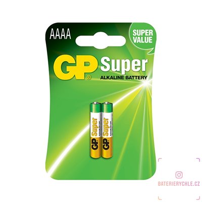 Baterie  GP Super Alkaline 25A, AAAA, LR61, 1.5V, 2ks, blistr