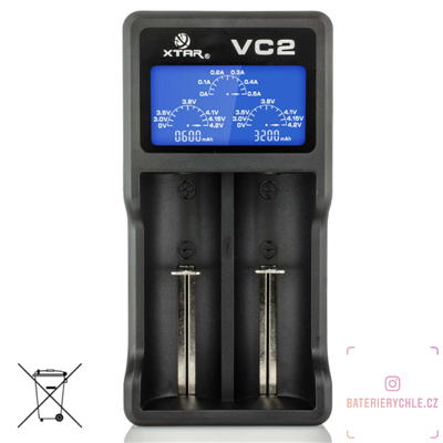 Nabíječka Xtar VC2 USB nabíjení pro Li-Ion akumulátory