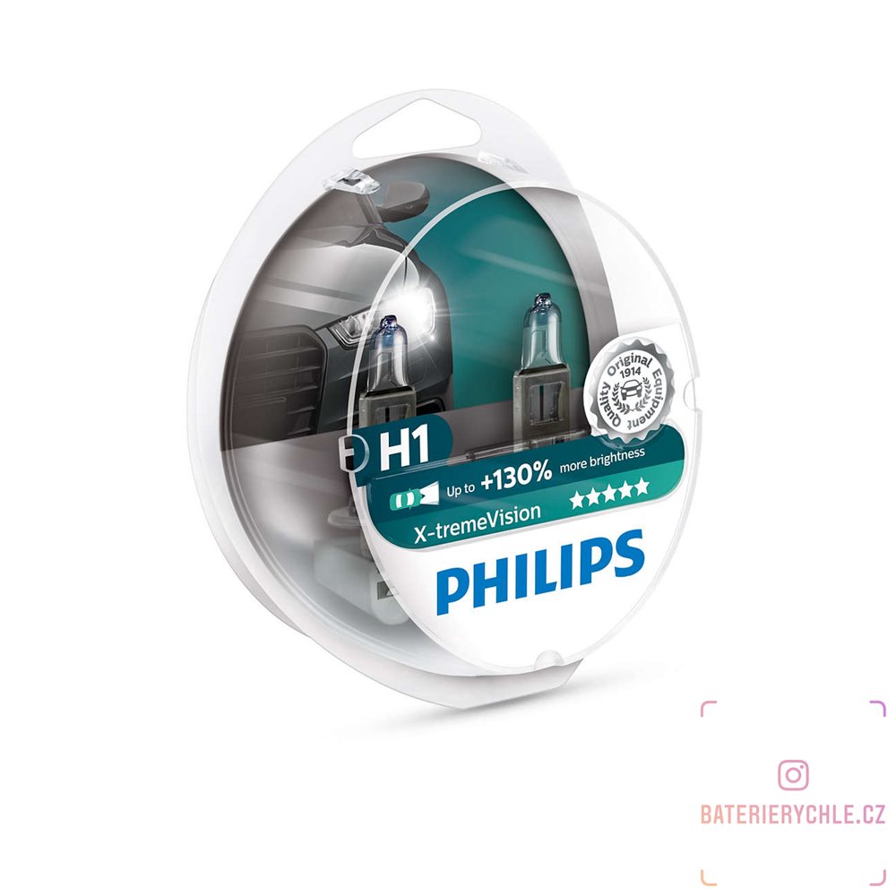 Autožárovka Philips X-treme Vision 12258XVS2 H1 P14,5s 12V 55W, 2ks