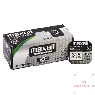 Hodinková baterie MAXELL 315,314 (SR716SW) 1ks, blistr