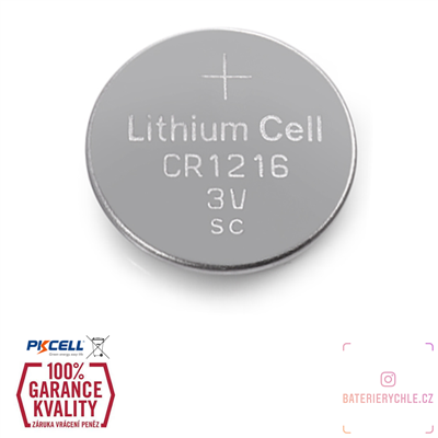 CR1216 Knoflíková baterie PKCell, 3V, 25mAh, lithiová