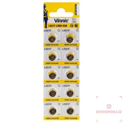 Hodinková baterie Vinnic 371, 370, G6 (SR920SW) 10ks, blistr