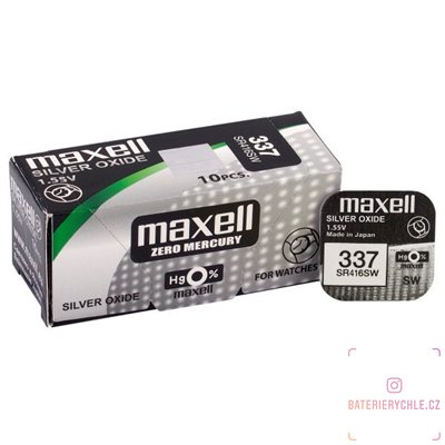 Hodinková baterie MAXELL 337 (SR416SW ) 1ks, blistr