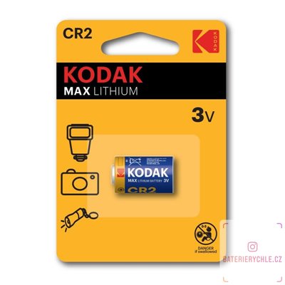 Baterie Kodak Max lithium Ultra photo CR2 800mAh 1ks, blistr