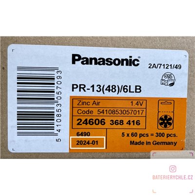 Baterie do naslouchadel Panasonic 13 (PR48) 6ks, blistr