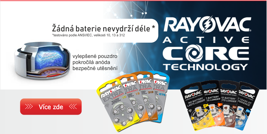 Rayovac - baterie do naslouchadla, naslouchátka a pro kochleární implantáty.
